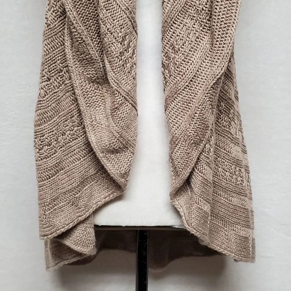 STITCH Fix Market & Spruce Boho Multi-Knit Sleeveless Round Open Front Cardigan